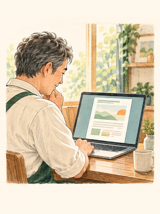 提案書のPDFを受け取るイラスト